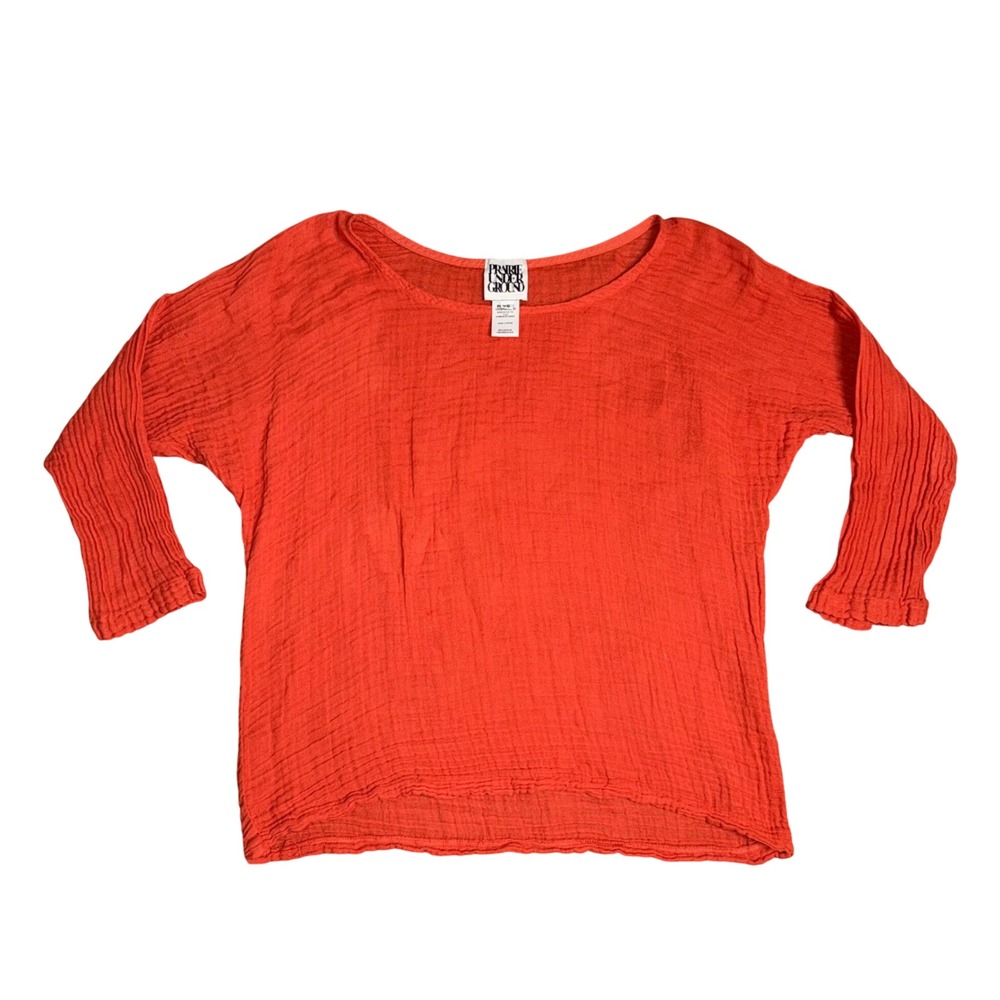 Prairie Underground Gauze Top Womens XS Orange Good Batwing Cotton Blouse